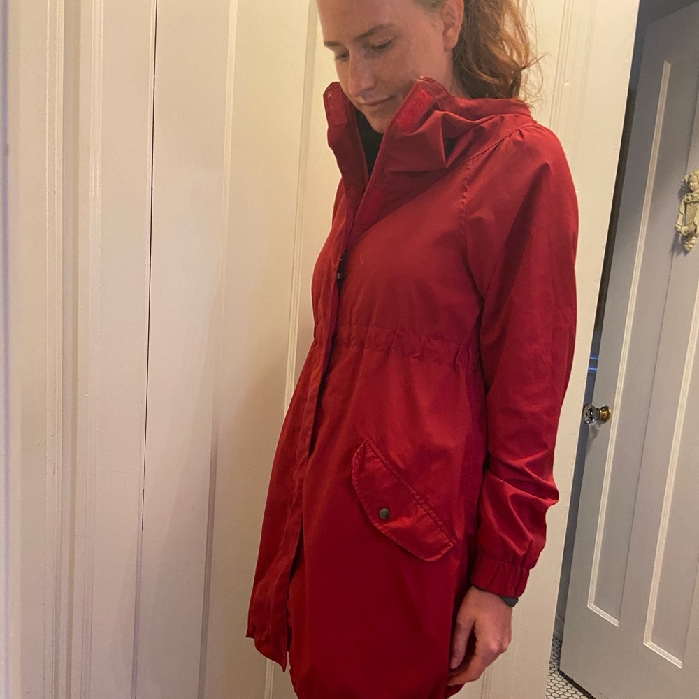 Lululemon Red Long Windbreaker with Pockets